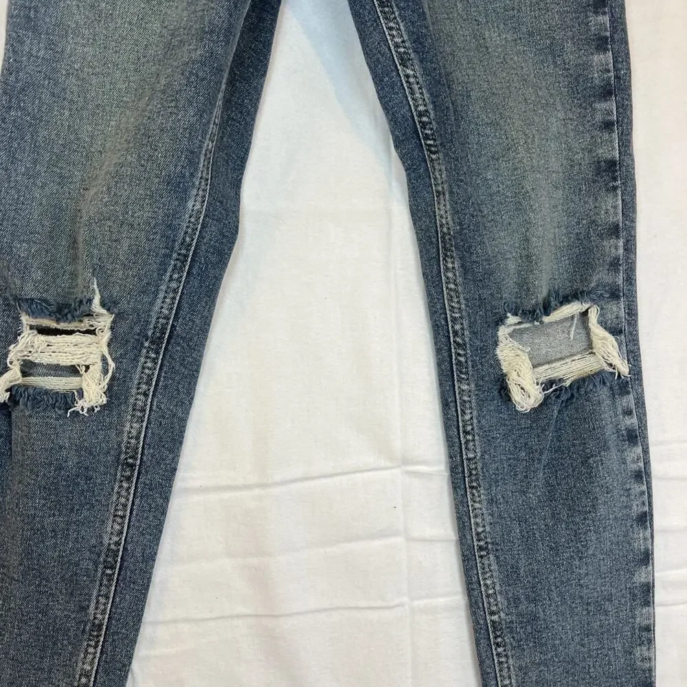 TopShop Womens‎ Jamie Moto Jeans Size 26 / 28 Petite Distressed Skinny Denim #1